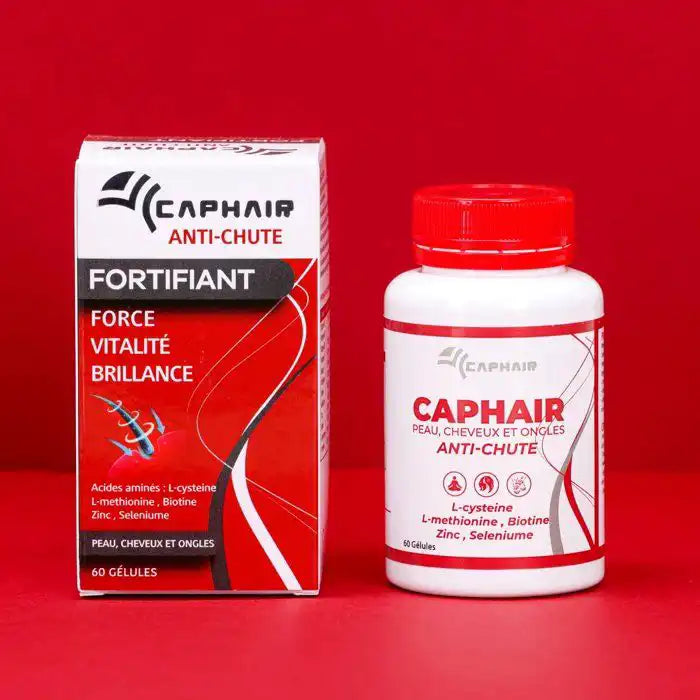 CAPHAIR Anti-Chute 60 Gélules Complément Alimentaire Cheveux Biotine Zinc Sélénium Vitamines B Fortifiant Croissance Densité Cure 2 Mois
