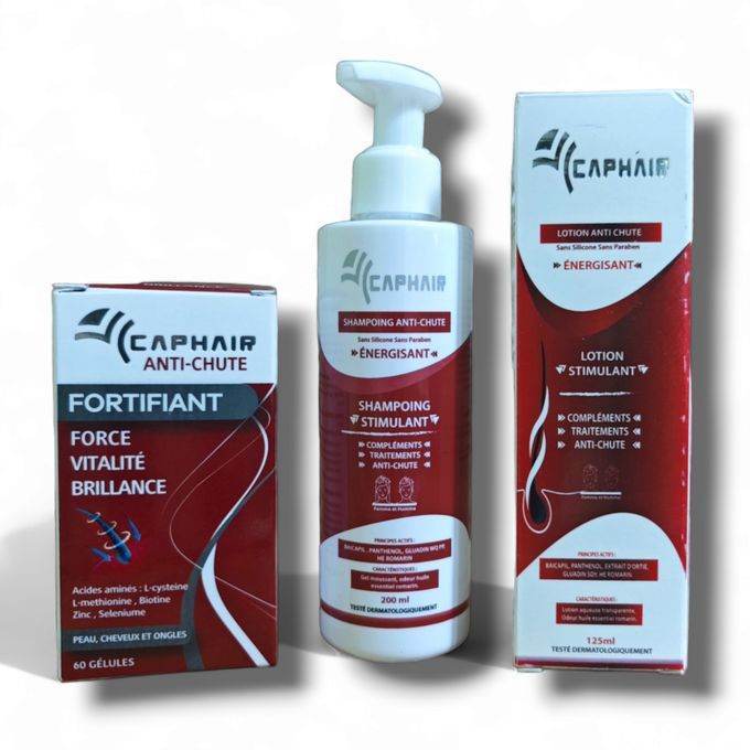 🔥 CAPHAIR Pack Anti-Chute COMPLET Shampooing Lotion 60 Gélules Résultats Visibles 30 Jours Triple Action Fortifiant