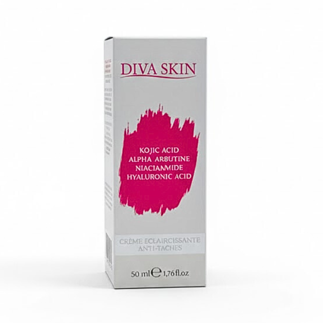 DIVA SKIN Pack Anti-Taches Crème 50ml + Gel Nettoyant 200ml + Écran Solaire Invisible SPF50+ Routine Complète