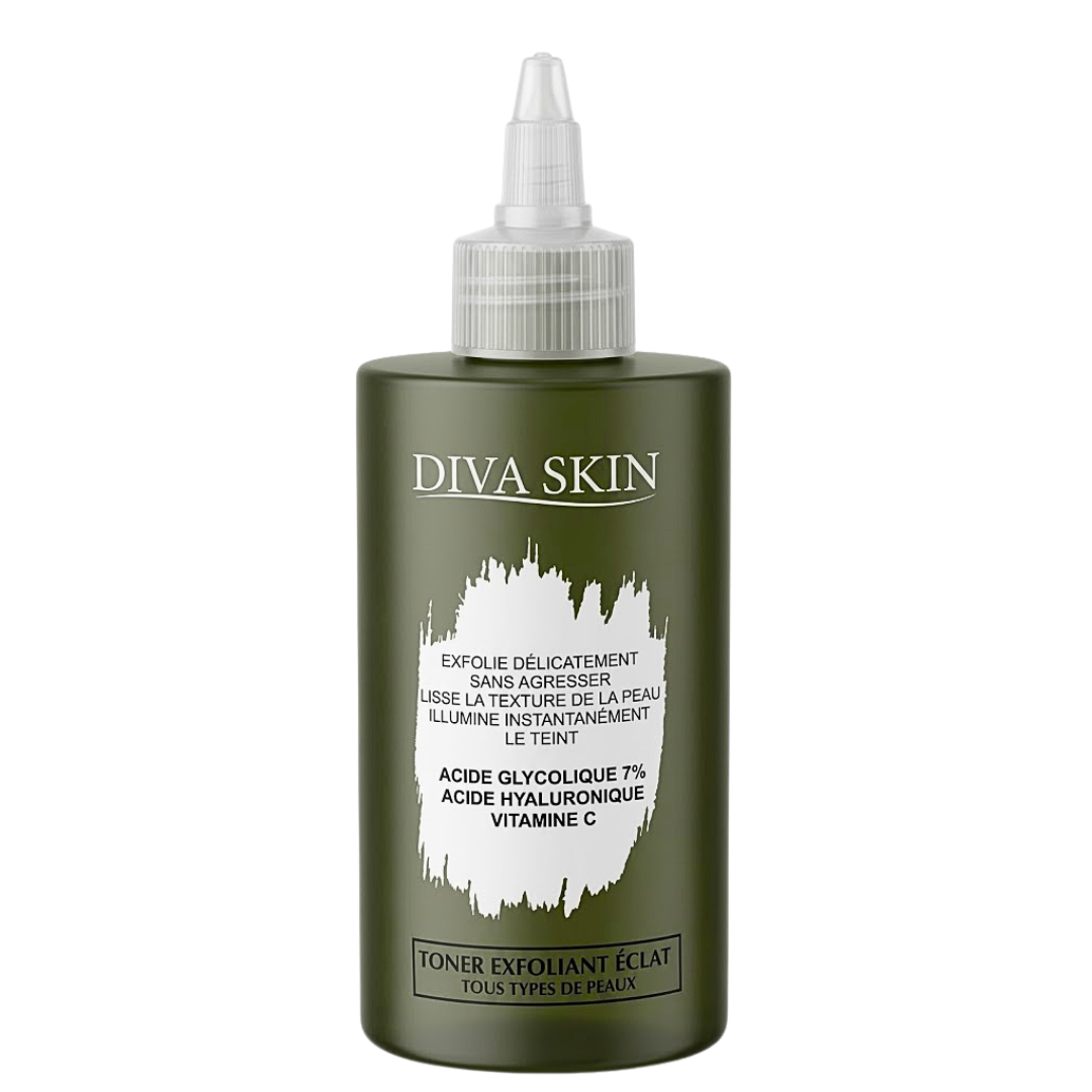 DIVA SKIN Toner Exfoliant Éclat 200ml Pores Affinés Teint Unifié Luminosité