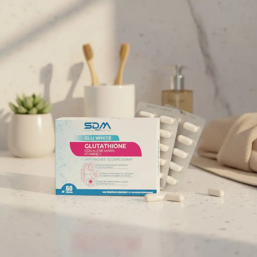 SDM Boost Glu White Glutathione 60 Gélules Complément Alimentaire Éclat Antioxydant