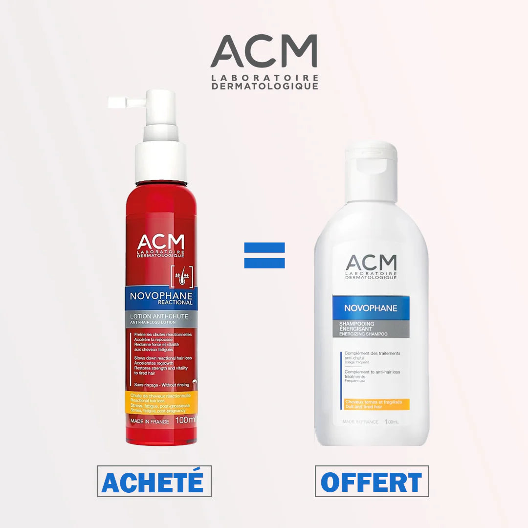 ACM NOVOPHANE REACTIONAL LOTION ANTI CHUTE = SHAMPOOING ÉNERGISANT 200ML OFFERT