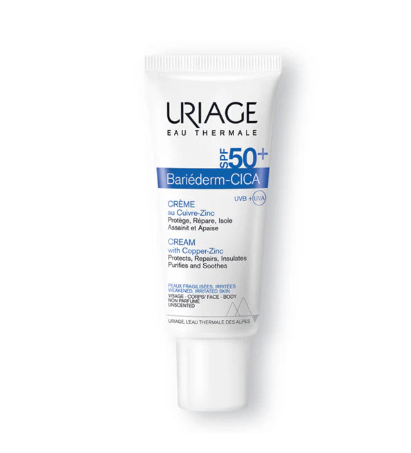 URIAGE – BARIÉDERM – CICA-CRÈME SPF50+ AU CUIVRE-ZINC – 40 ML