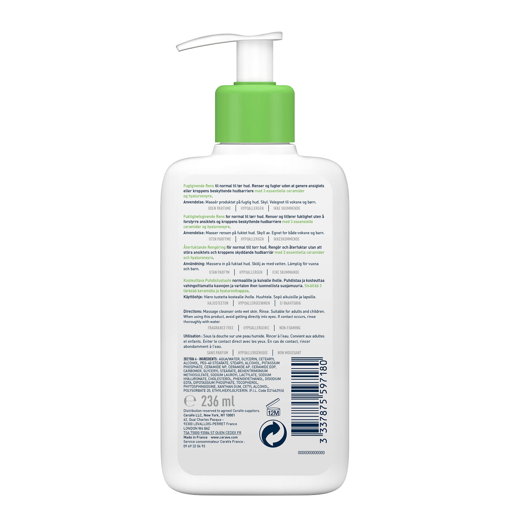 Cerave crème lavante hydratante – 236 ml