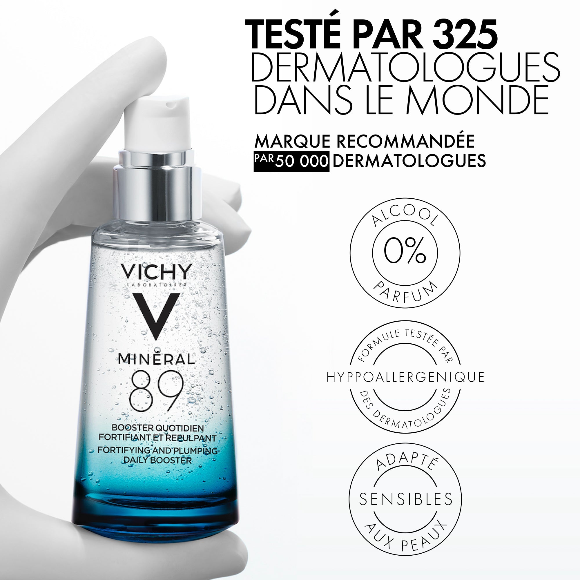 Vichy minéral 89 sérum booster hydratant fortifiant et repulpant 50 ml