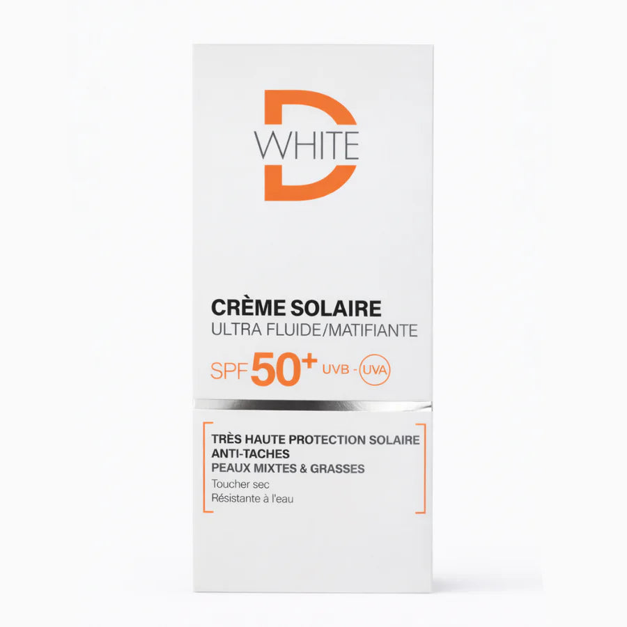 D-White Crème Solaire Matifiante Peaux Mixtes à Grasses SPF50+ 40ml