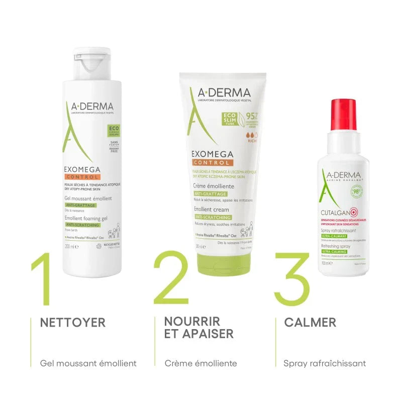 A-Derma EXOMEGA CONTROL Gel Moussant Émollient anti-grattage