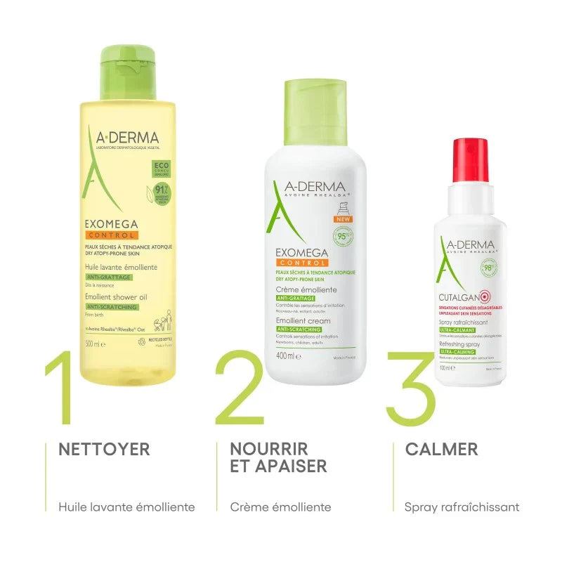 A-Derma EXOMEGA CONTROL Huile lavante émolliente anti-grattage 200ml