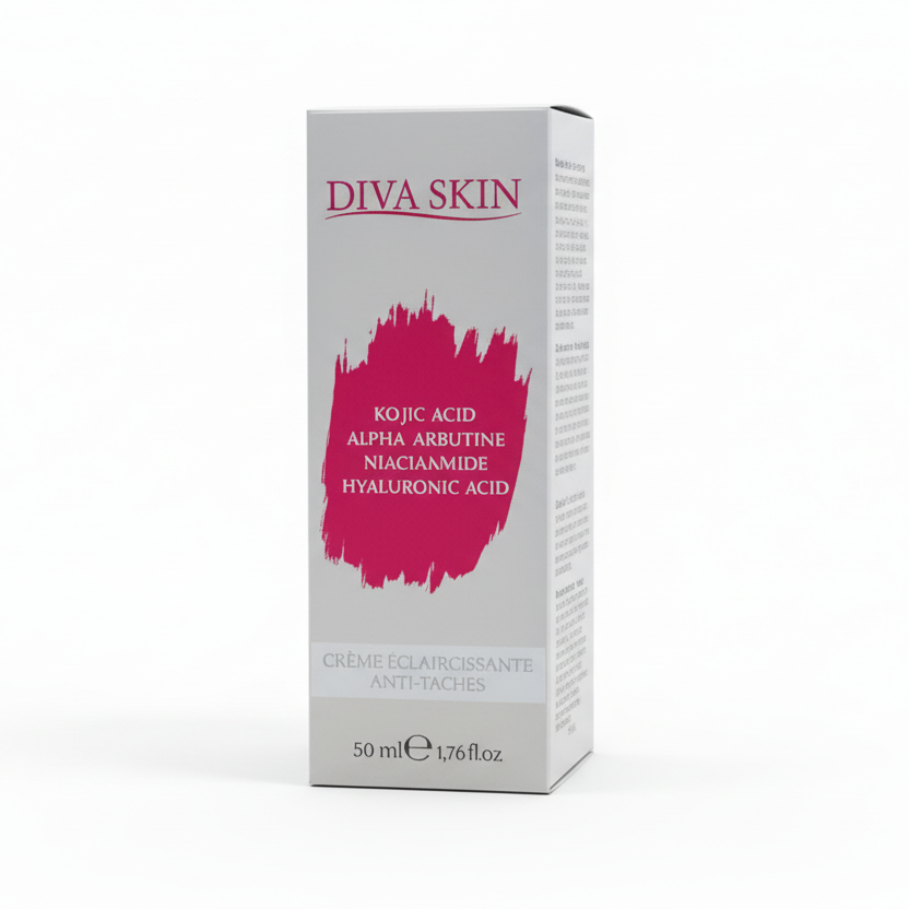 DIVA SKIN Crème Dépigmentante Anti-Taches 50ml Éclaircissant Unifiant Teint Lumineux Hyperpigmentation