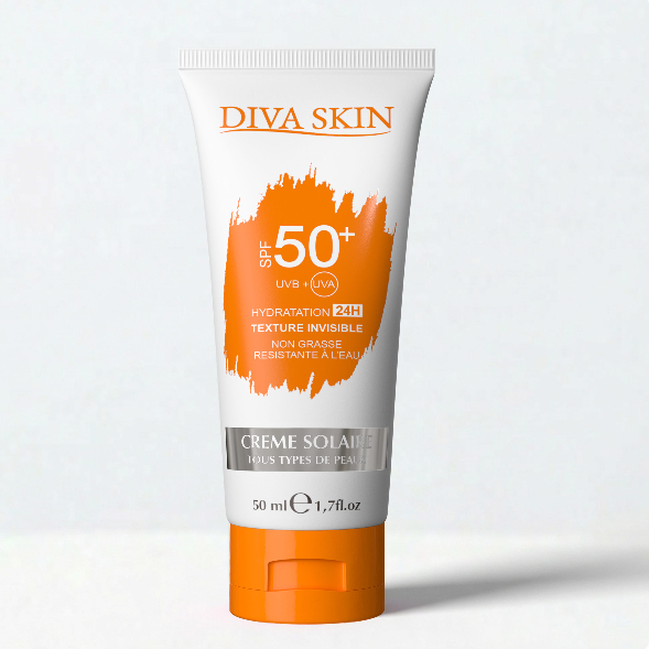 DIVA SKIN Crème Solaire SPF50+ 50ml Protection Très Haute Anti-UVA UVB Hydratante Résistante Eau