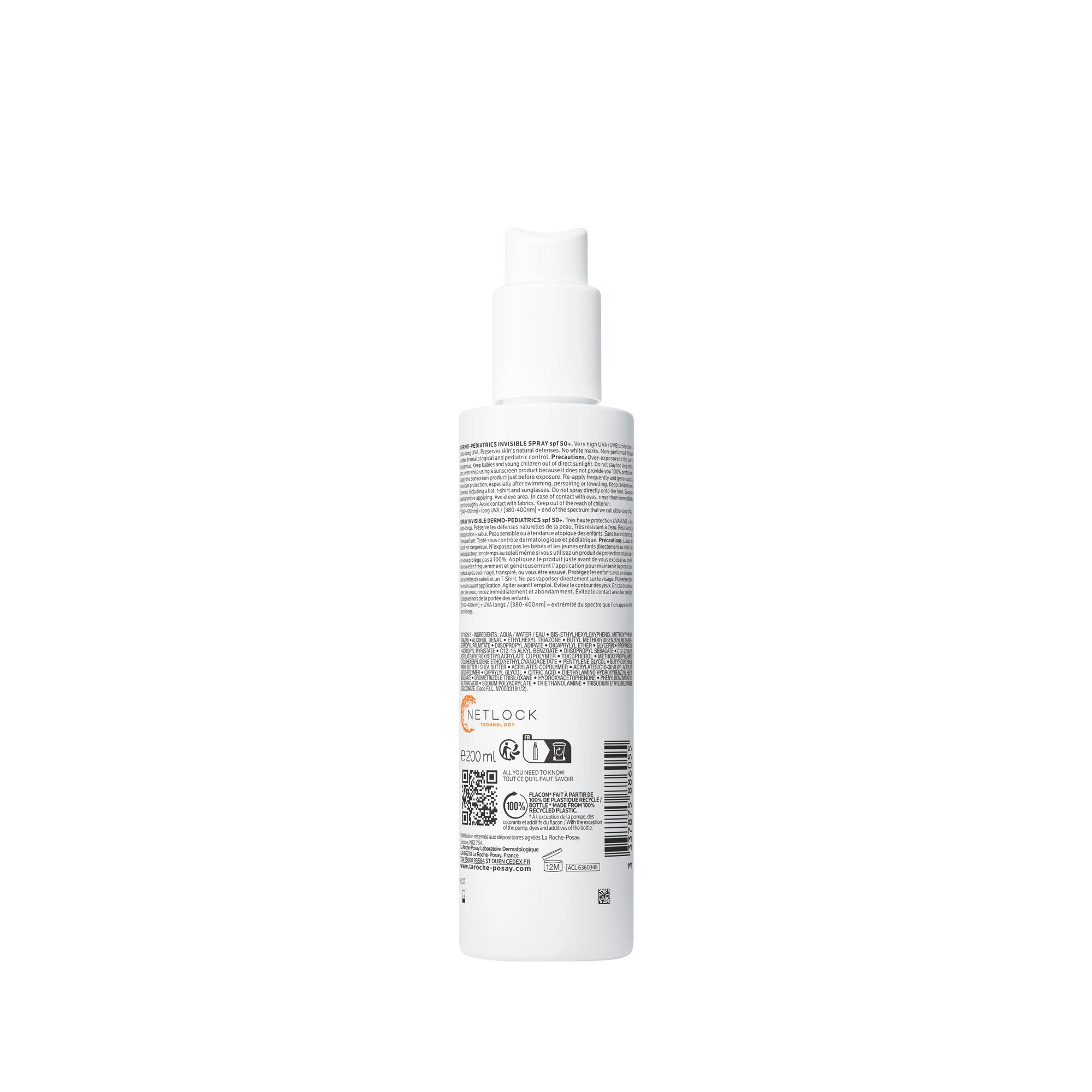 La roche posay anthelios uv mune 400 dermo-pediatrics spray invisible SPF50 200ML