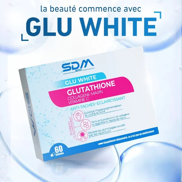 SDM Boost Glu White Glutathione 60 Gélules Complément Alimentaire Éclat Antioxydant