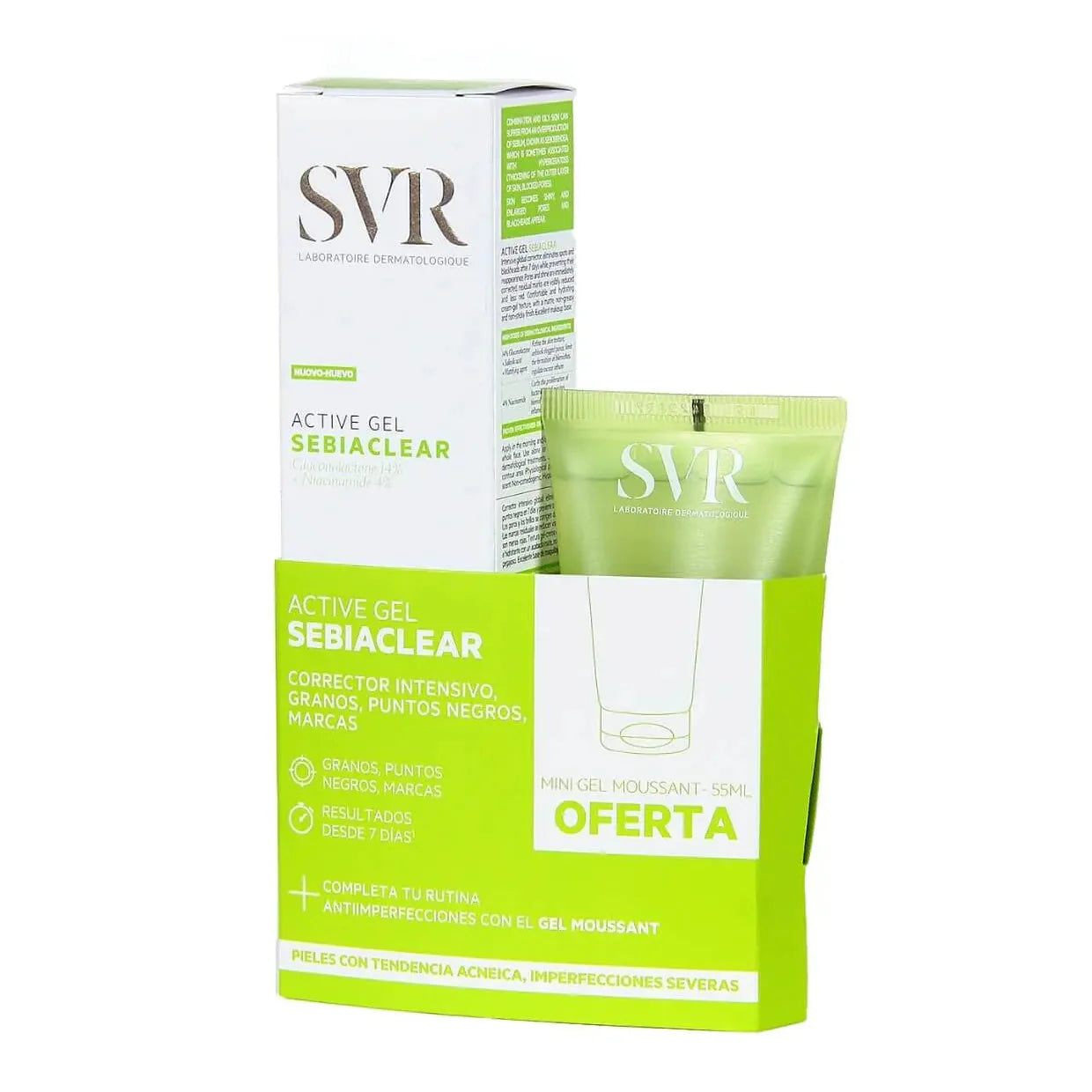 SVR Sebiaclear Gel Actif 40 ml = Gel Moussant 55ML Offert